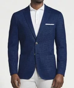 Peter Millar Towns Mini Check Soft Jacket (Navy)