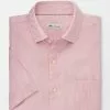 Peter Millar Tops Monroe Linen-Blend Sport Shirt (Pink Lemonade)