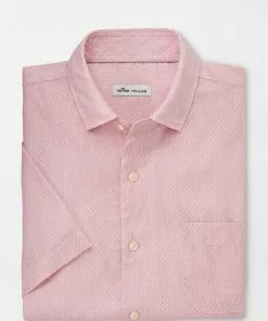 Peter Millar Tops Monroe Linen-Blend Sport Shirt (Pink Lemonade)