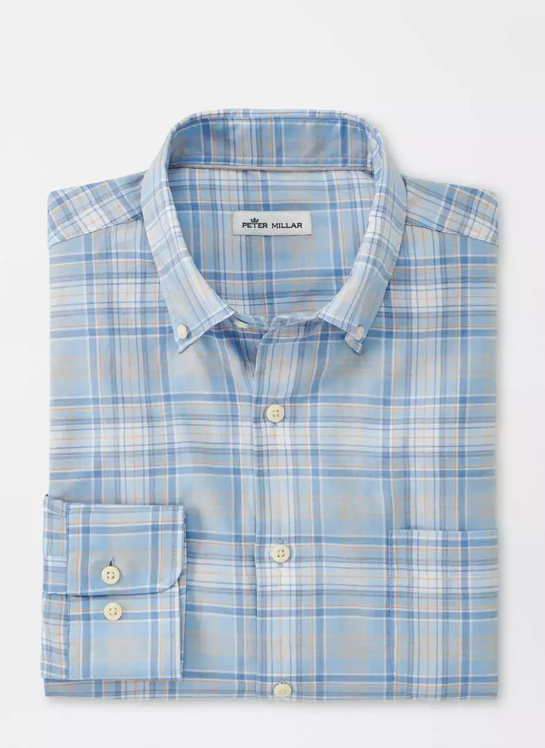 Peter Millar Yates Summer Soft Cotton Sport Shirt (Cottage Blue) 3 Peter Millar Yates Summer Soft Cotton Sport Shirt (Cottage Blue)