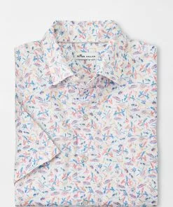 Peter Millar Oahu Cotton Stretch Sport Shirt (Fruit Punch) Tops