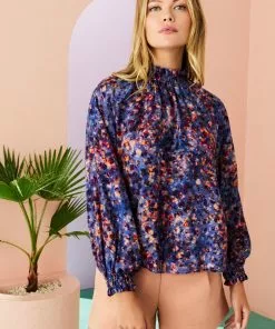 Marie Oliver Tops June Blouse (Indigo Reef)
