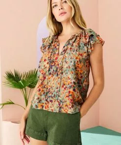 Marie Oliver Tops Libba Top (Sage Reef)