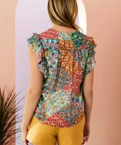 Marie Oliver Phoebe Blouse (Patchwork) Tops