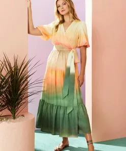 Marie Oliver Rena Wrap Dress (Sunrise)