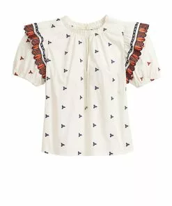 Marie Oliver Tops Vida Top (Ruffle Embroidery)