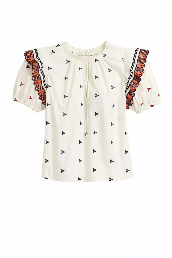 Marie Oliver Tops Vida Top (Ruffle Embroidery) 3 Marie Oliver Tops Vida Top (Ruffle Embroidery)