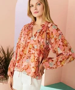 Marie Oliver Yancey Top (Peachy Peonies)