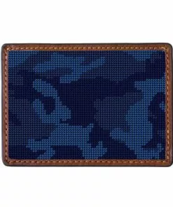 Smathers & Branson Gifts For Him Camo Credit Card Wallet (Navy)