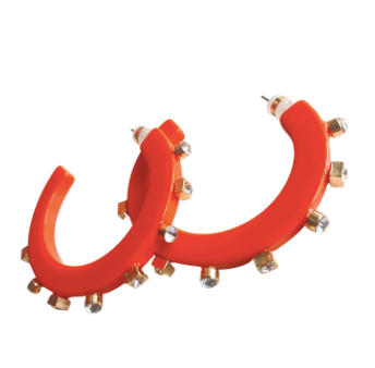 Smith & Co. Jewelry City Girl Jewel Hoop (Orange) Small 4 Smith & Co. Jewelry City Girl Jewel Hoop (Orange) Small