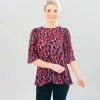 LaRoque Reece Top (Magenta Leaves)