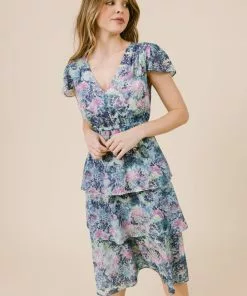 LaRoque Monroe Midi Dress (Blue Waterlily) Dresses