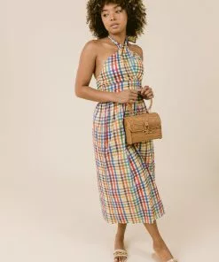 LaRoque Dresses Courtland Crossover Dress (Rainbow Check)