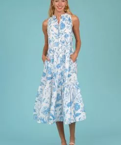 Olivia James The Label Dresses Ro Long Dress (Toile Sky)
