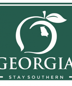 Peach State Pride Georgia Banner Decal (Green)