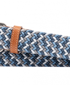 Martin Dingman Newport Woven Italian Stretch Belt (Blue/Multi) Accessories