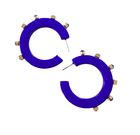 Smith & Co. City Girl Jewel Hoop (Indigo Blue) Large 3 Smith & Co. City Girl Jewel Hoop (Indigo Blue) Large