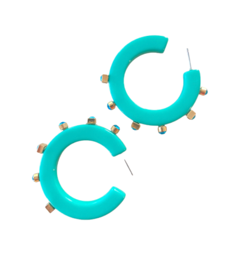 Smith & Co. City Girl Jewel Hoop (Turquoise) Small 3 Smith & Co. City Girl Jewel Hoop (Turquoise) Small