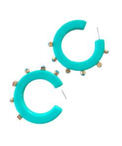 Smith & Co. City Girl Jewel Hoop (Turquoise) Large Jewelry