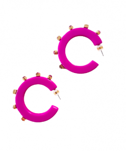Smith & Co. City Girl Jewel Hoop (Fuchsia) Large