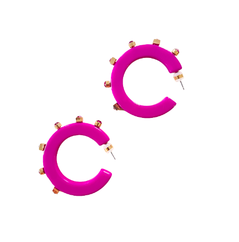 Smith & Co. City Girl Jewel Hoop (Fuchsia) Large 3 Smith & Co. City Girl Jewel Hoop (Fuchsia) Large