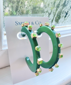 Smith & Co. Jewelry City Girl Jewel Hoop (Emerald) Large