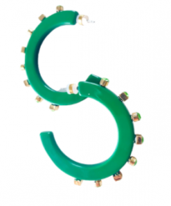 Smith & Co. Jewelry City Girl Jewel Hoop (Emerald) Large
