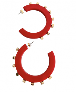 Smith & Co. Jewelry City Girl Jewel Hoop (Red/White) Small