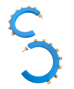 Smith & Co. City Girl Jewel Hoop (Light Blue/White) Small Jewelry