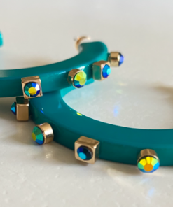 Smith & Co. City Girl Jewel Hoop (Harbor Blue) Small Jewelry