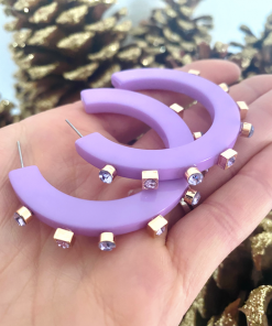 Smith & Co. City Girl Jewel Hoop (Violet) Small