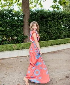 Sheridan French Stacey Dress (Red & Blue Ink Blot)