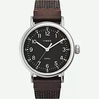 Timex Standard 40mm Fabric And Leather Strap Watch (Gunmetal/Grey) Accessories 3 Timex Standard 40mm Fabric And Leather Strap Watch (Gunmetal/Grey) Accessories