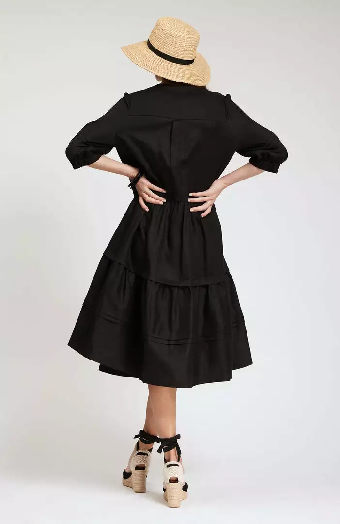 Tyler Boe Meghan Linen Midi Dress (Black) 5 Tyler Boe Meghan Linen Midi Dress (Black)