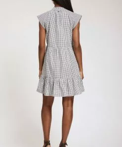 Tyler Boe Claudia Cotton Check Dress (Black) Dresses