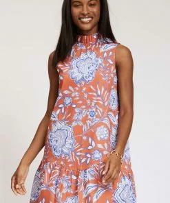 Tyler Boe Poppy Fleur De Lis Skimmer Dress (Multi) Dresses