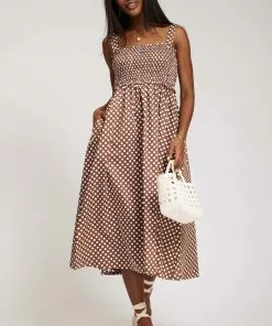 Tyler Boe Gina Poplin Pucker Dress (Chocolate)