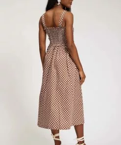 Tyler Boe Gina Poplin Pucker Dress (Chocolate)