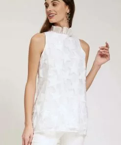 Tyler Boe CLAUDETTE APPLIQUÉ STAR TOP (White)