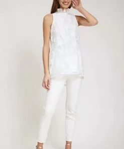 Tyler Boe CLAUDETTE APPLIQUÉ STAR TOP (White)