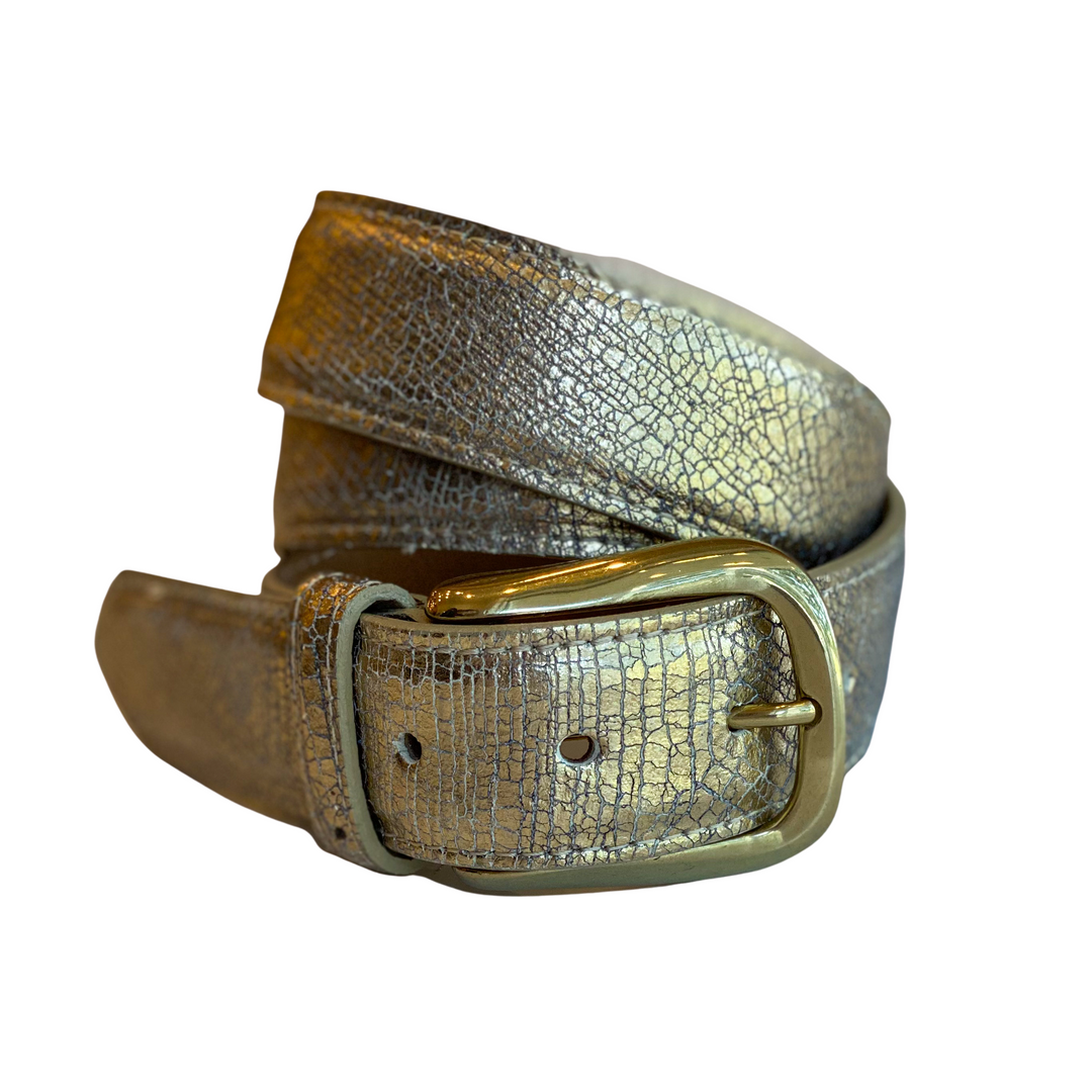 Only Options Accessories Gold Crackle Belt 3 Only Options Accessories Gold Crackle Belt
