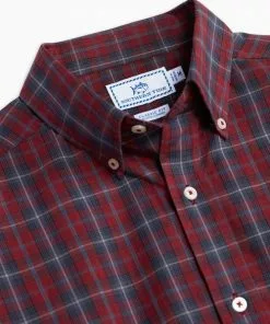 Southern Tide Skipjack Heather Roband Plaid Sport Shirt (Heather Chianti) Tops 7 Southern Tide Skipjack Heather Roband Plaid Sport Shirt (Heather Chianti) Tops