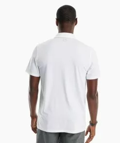 Southern Tide Tops Driver Abott Striped Performance Polo (Classic White)