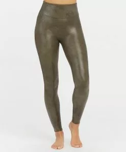 SPANX Faux Leather Croc Shine Legging (DKNOL)