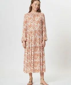 Fresha London Daphne Dress (Camel Zebra)