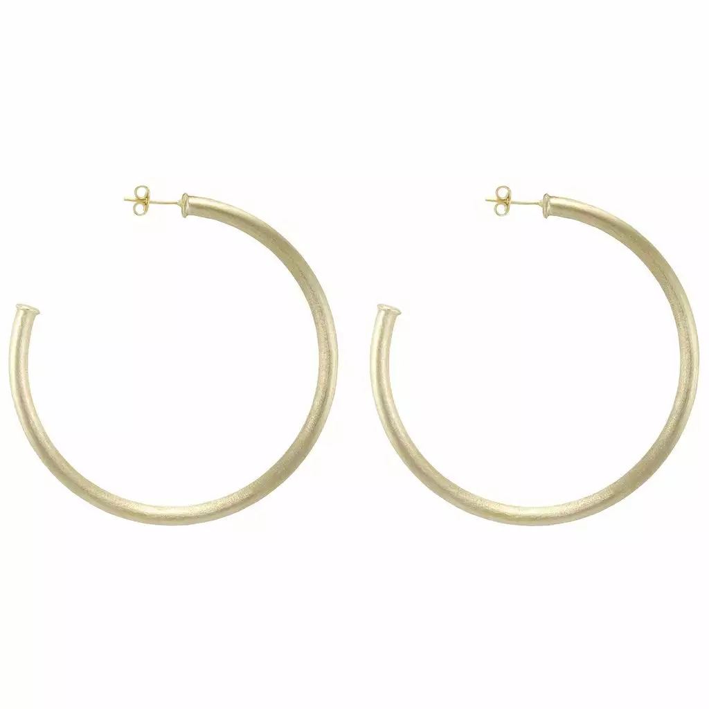 Sheila Fajl Everybody's Favorite Hoops 2 1/2 Brushed Gold 2 Sheila Fajl Everybody's Favorite Hoops 2 1/2 Brushed Gold
