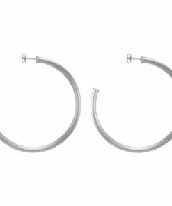 Sheila Fajl Smaller Everybody's Favorite Hoops (Brushed Silver) Jewelry