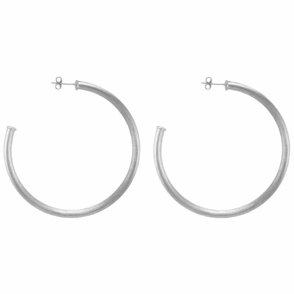 Sheila Fajl Smaller Everybody's Favorite Hoops (Brushed Silver) Jewelry 3 Sheila Fajl Smaller Everybody's Favorite Hoops (Brushed Silver) Jewelry