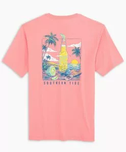 Southern Tide Tops Cerveza Sunset Tee (Citrus Punch)