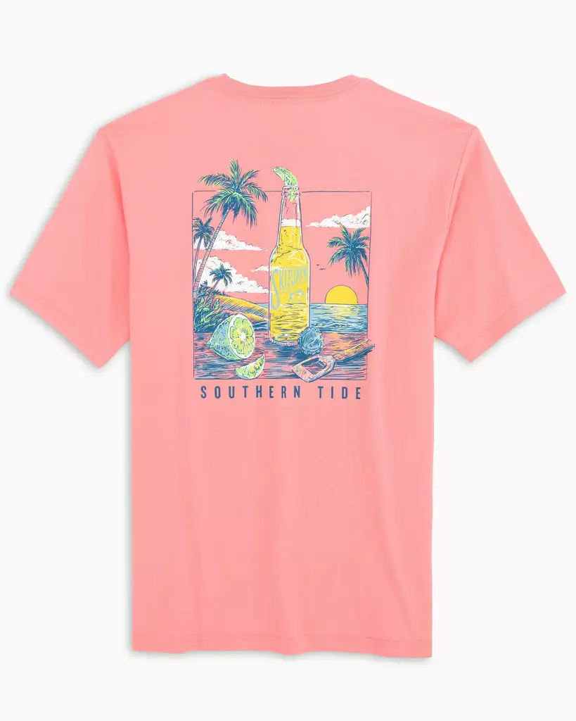 Southern Tide Tops Cerveza Sunset Tee (Citrus Punch) 3 Southern Tide Tops Cerveza Sunset Tee (Citrus Punch)